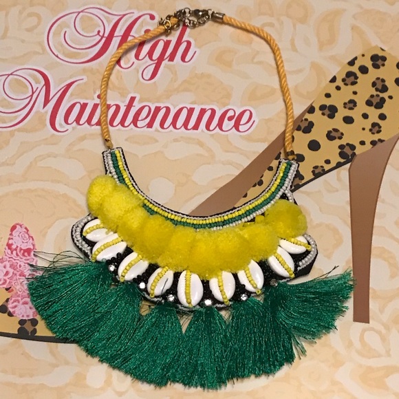 Ethnic Boho Beaded Tassel Cowrie Shell Necklace - Picture 3 of 16